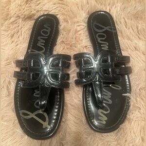 Sam Edelman Glossy Black Slide Sandals